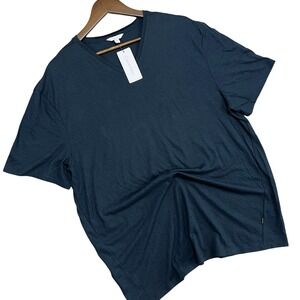 NEW Calvin‎ Klein Men's XL V Neck Short Sleeve T Shirt Dark Blue 100% Cotton